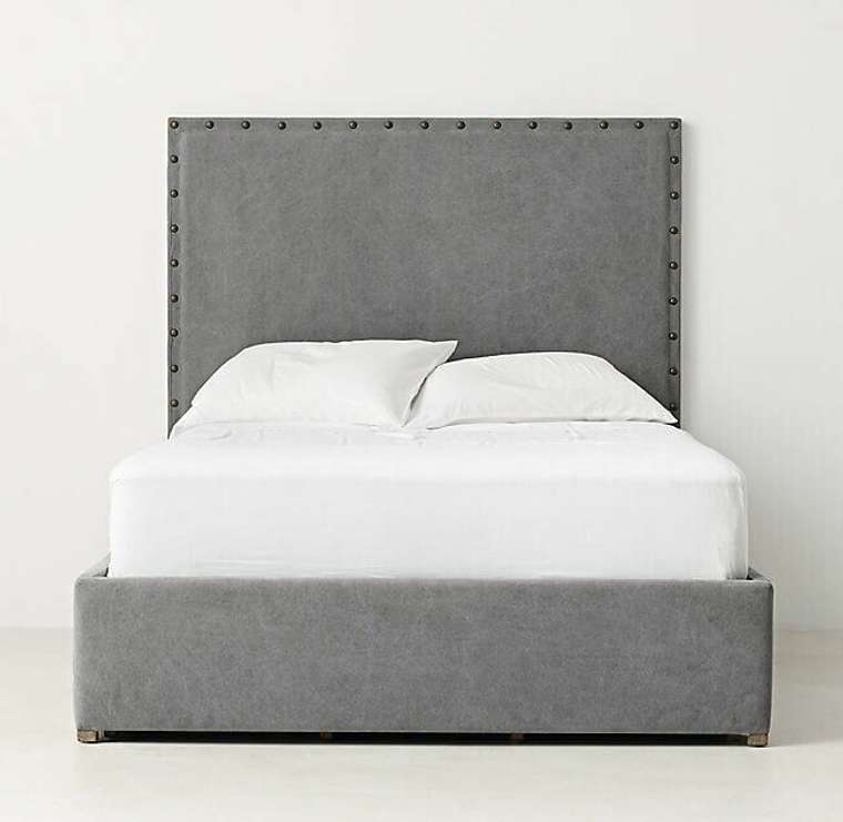 Кровать Axel Tall Storage 200х200 серого цвета