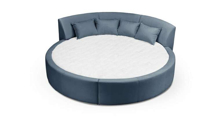 Кровать Индра 250х250 синего цвета без подъемного механизма