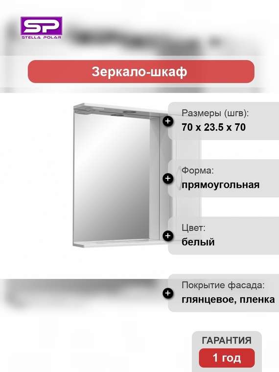Зеркальный шкаф Концепт