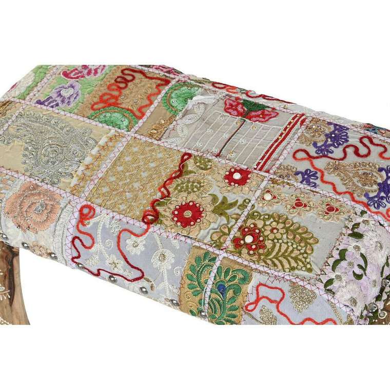 Банкетка Разноцветный полиэстер Древесина манго 65 x 31,7 x 38 cm Слон