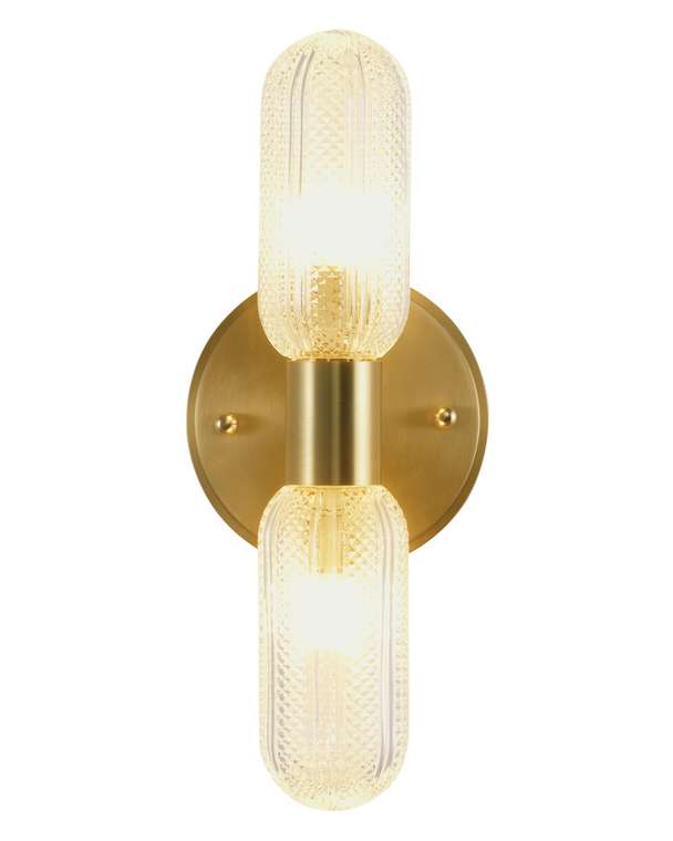 Светильник настенный Brass V11018-2W прозрачно-золотого цвета