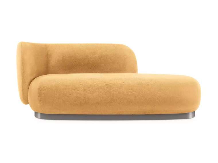 Кушетка Lucca желтого цвета с серым основанием левая