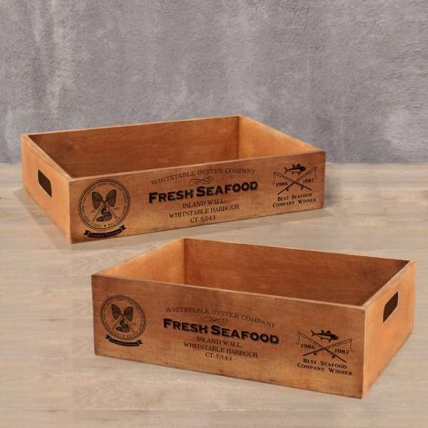 Ящик для хранения Seafood из фанеры 