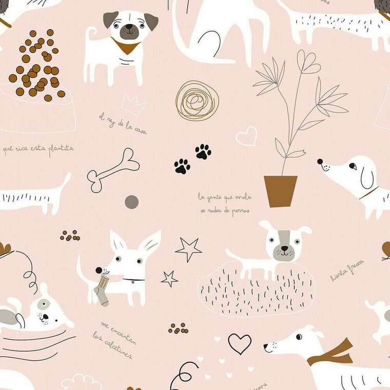 Покрывало Dogs-4 260х270 розового цвета