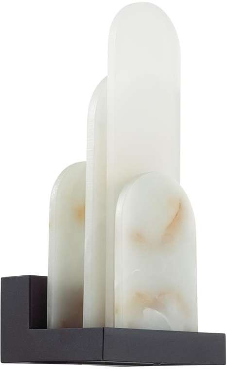 Настенный светильник Odeon Light Foros 5438/12WL черный/металл/смола под алебастр /акрил LED 12W 3000K