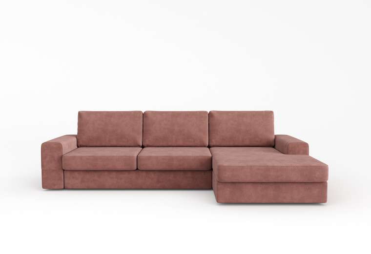 Диван-кровать угловой правый Lagom розового цвета
