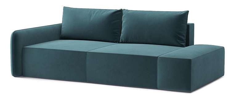 Диван-кровать Портленд зеленого цвета с банкеткой правой