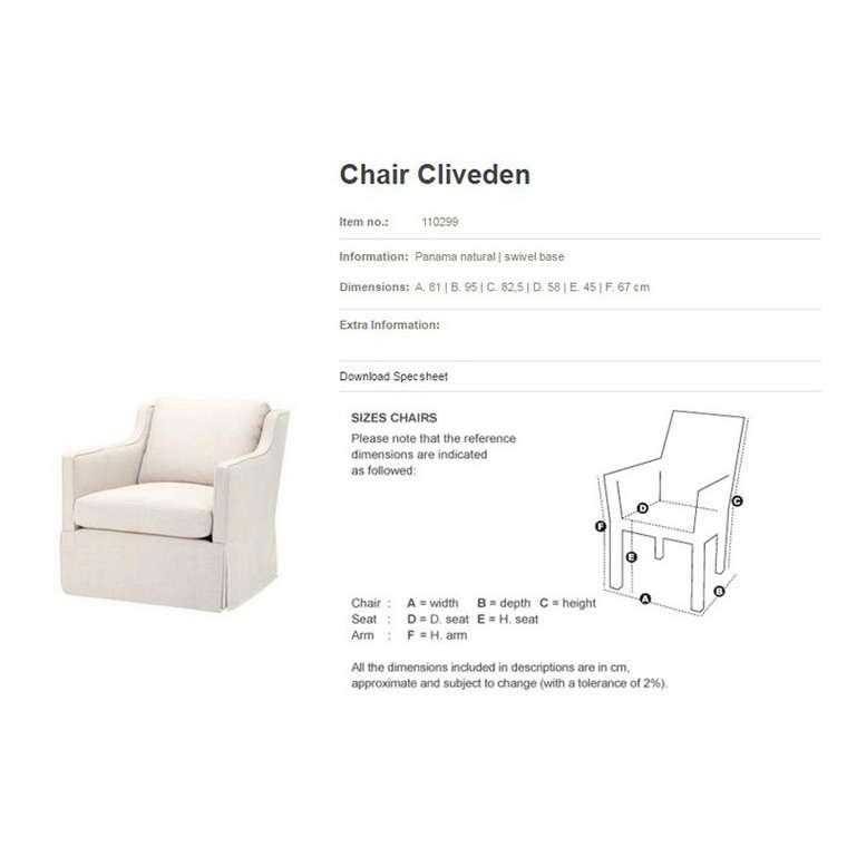 Кресло Eichholtz "Cliveden" белое