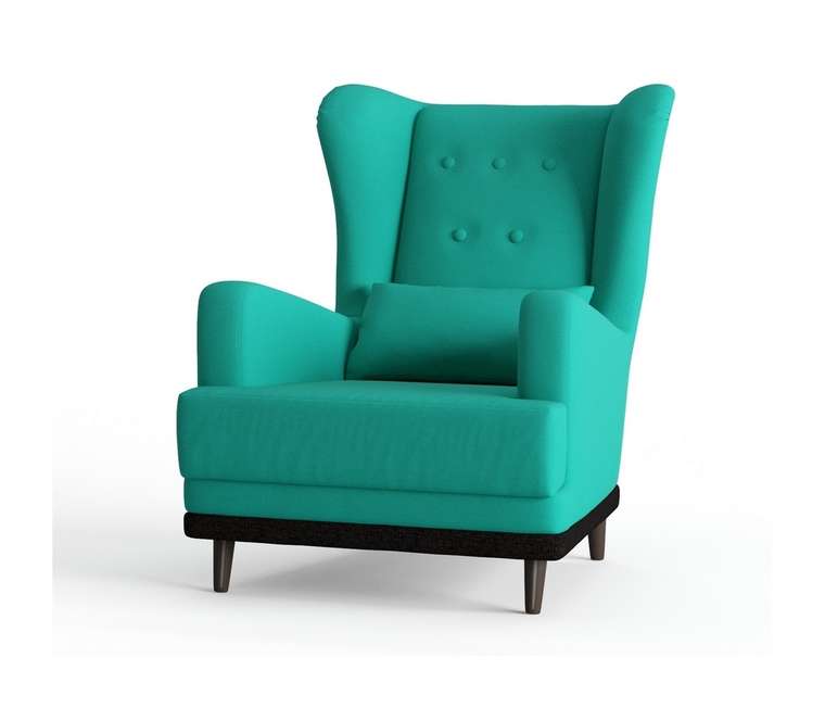 Кресло Лорд в обивке из велюра бирюзового цвета