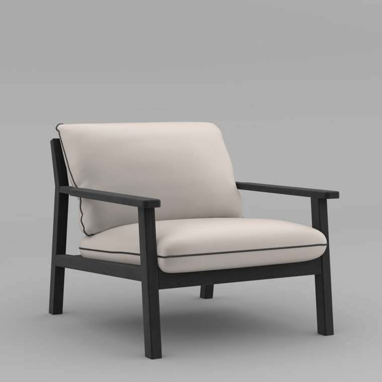 Кресло с подлокотниками Istra молочно-черного цвета