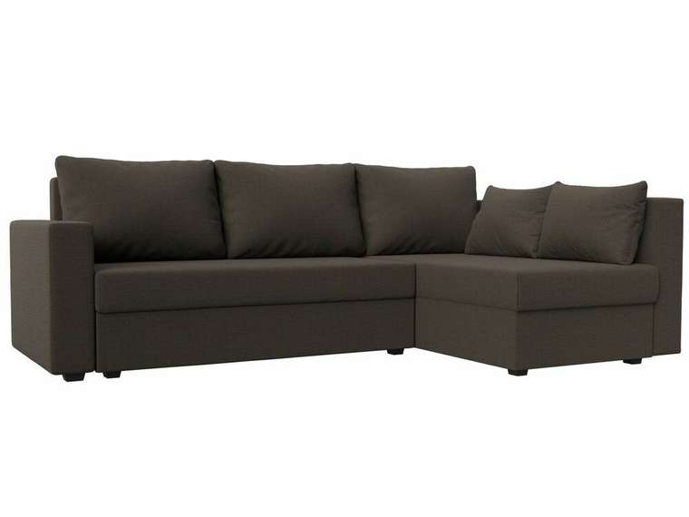 Угловой диван-кровать Мансберг темно-коричневого цвета правый угол