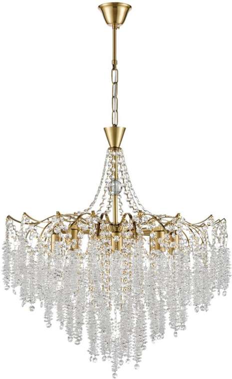 Подвесная люстра Lumion Kristina 8243/8 латунь металл/хрусталь E14 8*40W 220V с подвесками
