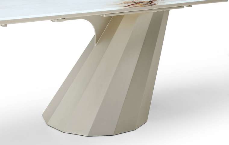 Раздвижной обеденный стол Allegra 180х100 бело-бежевого цвета