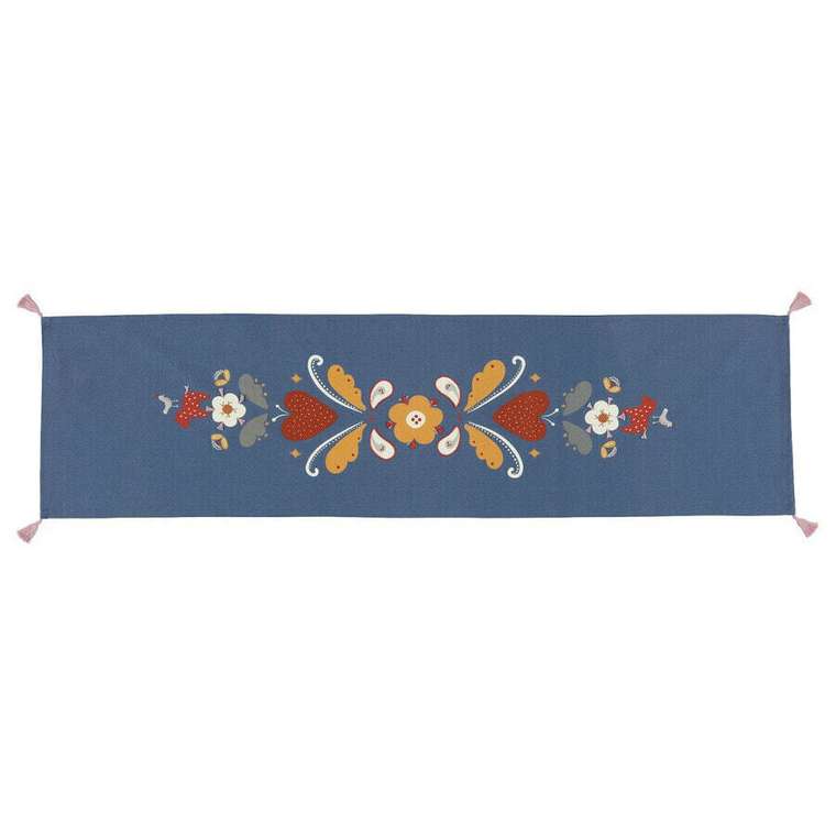 Настольная дорожка, синий/красный, 35x130 см