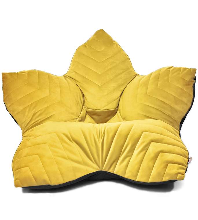 Кресло мешок Релакс Maserrati 11 L желто-черного цвета