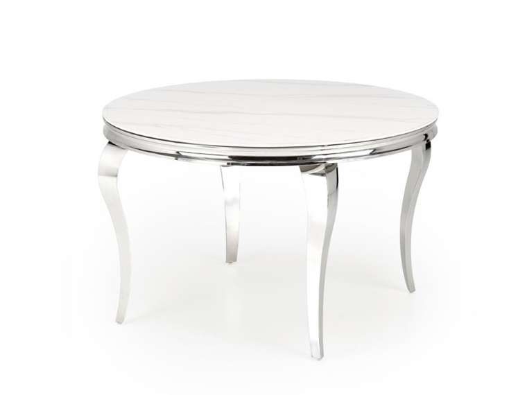 Стол обеденный Reginald бело-серебряного цвета