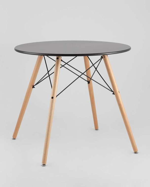 Обеденный стол Dsw Eames черно-бежевого цвета