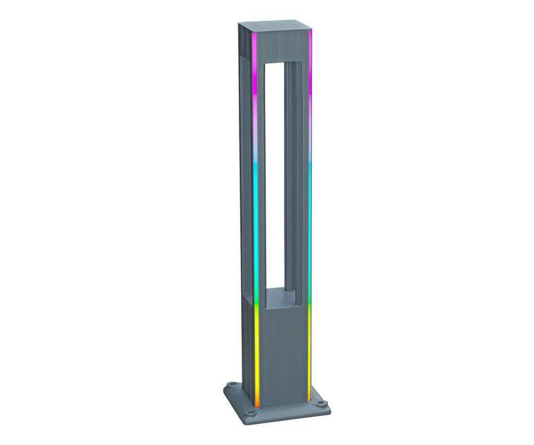 Светильник уличный серый 220V w12*12 h80 Led 5W (4000K) Декоративная подсветка RGB.