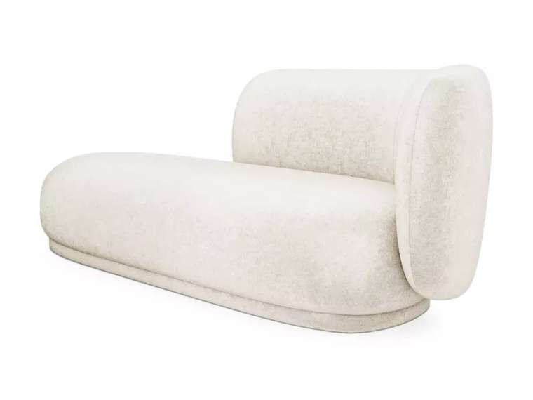 Кушетка-диван Lucca молочного цвета правая