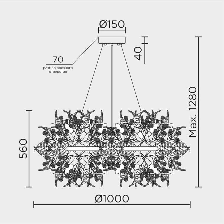 Подвесная люстра ML.6808.1000P CR (хрусталь, цвет белый)