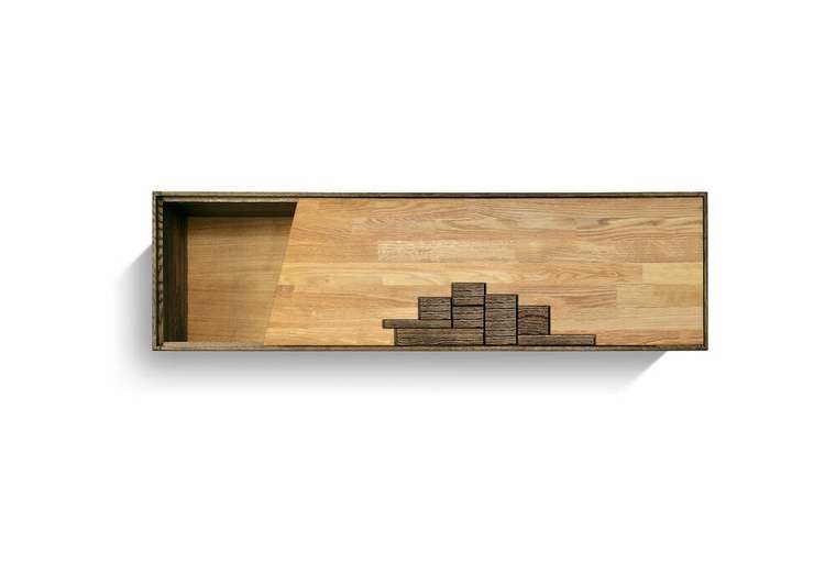 Шкаф навесной горизонтальный Irving Design темно-коричневого цвета