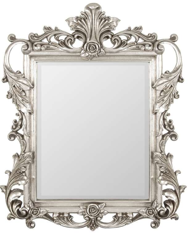 Настенное Зеркало в резной раме Juno Silver