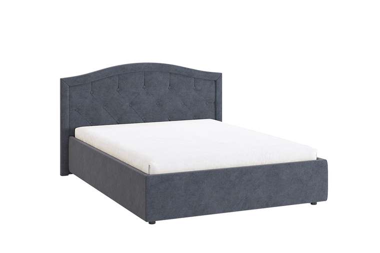 Кровать Верона 2 140х200 темно-синего цвета без подъемного механизма