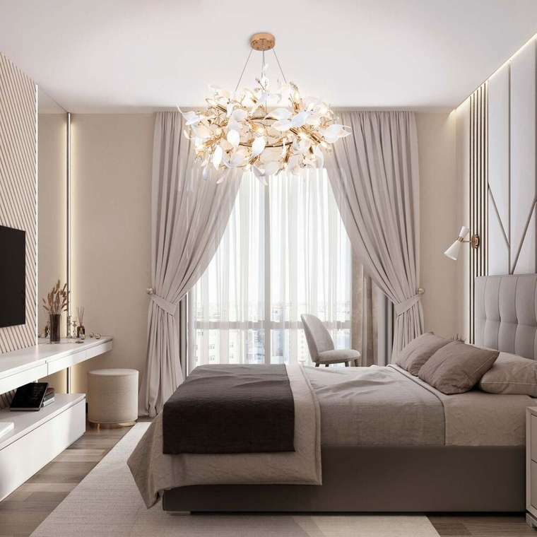 Подвесная люстра ML.6808.1000P GD (хрусталь, цвет белый)