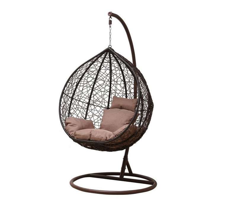 Большое подвесное кресло Gusto brown коричневого цвета