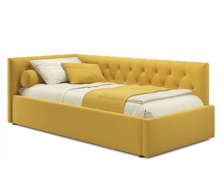 Кровать Afelia 90х200 желтого цвета с ортопедическим основанием
