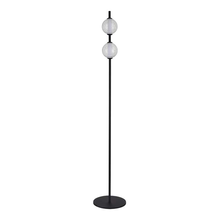 Светильник напольный ST-Luce Черный/Прозрачное кракелированное стекло LED 2*8,5W 3000K PEEK