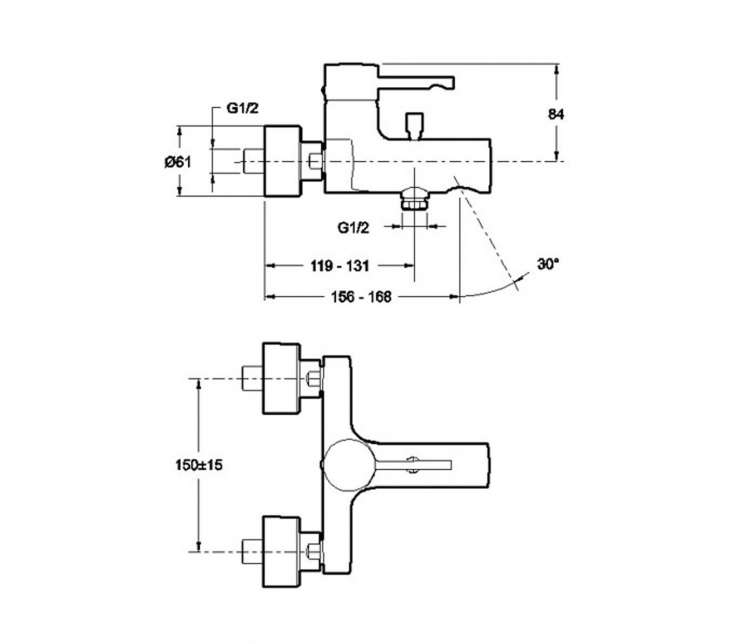 Смеситель для ванны Cuff