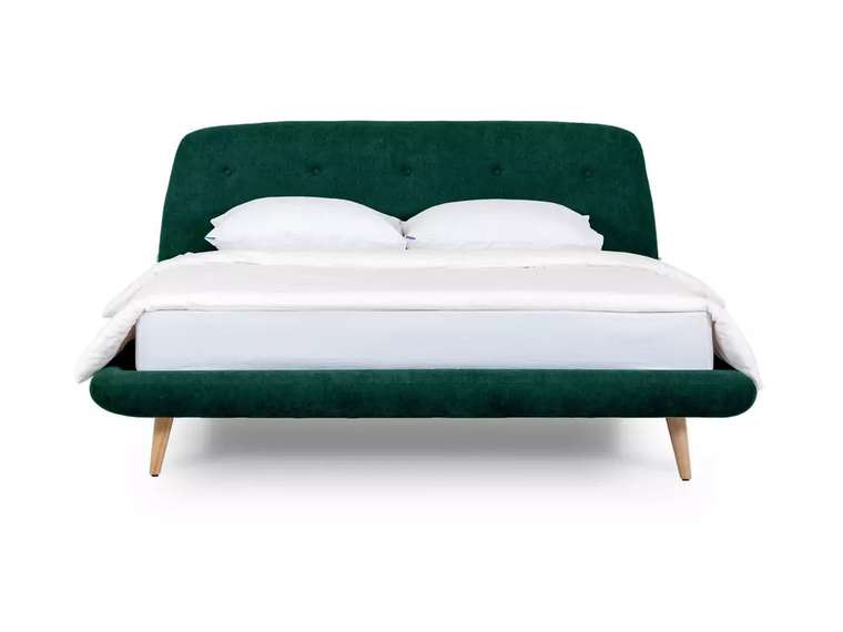 Кровать Loa 160х200 зеленого цвета без подъемного механизма