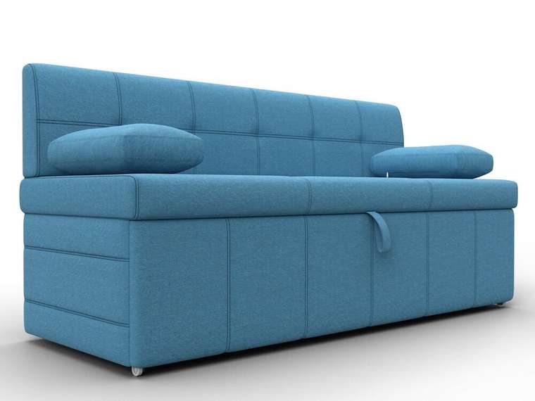 Диван кухонный прямой Лео голубого цвета