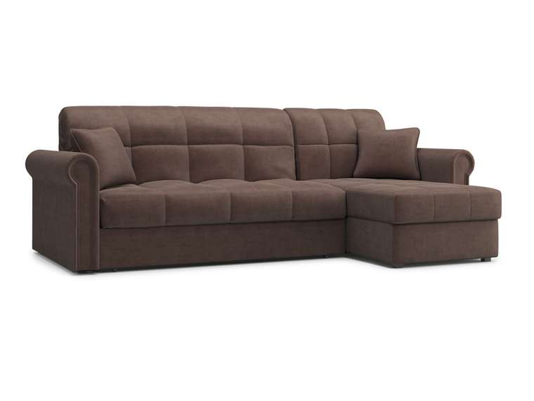 Угловой диван-кровать Палермо 1.6 темно-коричневого цвета