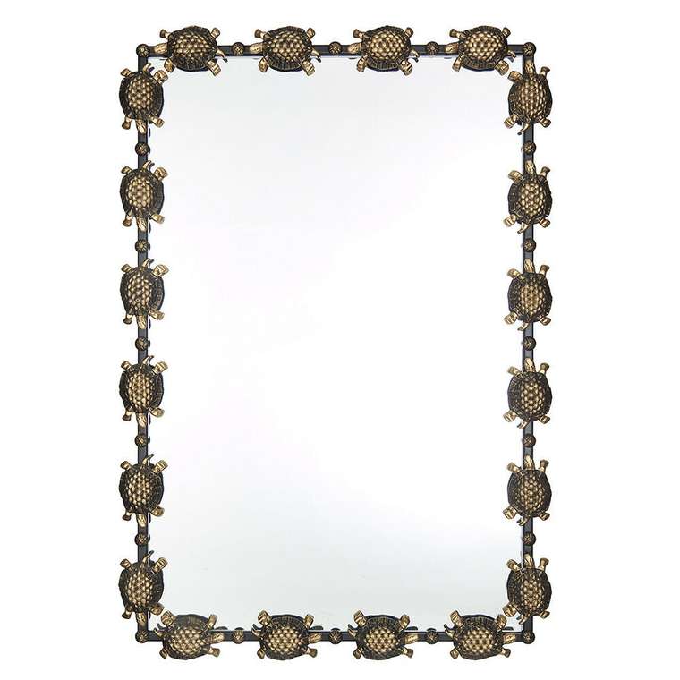 Зеркало настенное Черепахи черно-золотого цвета