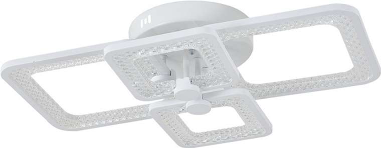 Потолочная люстра (+ночной режим) светодиодная Escada Haumea 10283/4LED 85Вт, с ПДУ, металл/акрил, белый