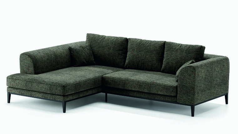 Угловой диван с длинным подлокотником Nelly левый угол светло-серого цвета