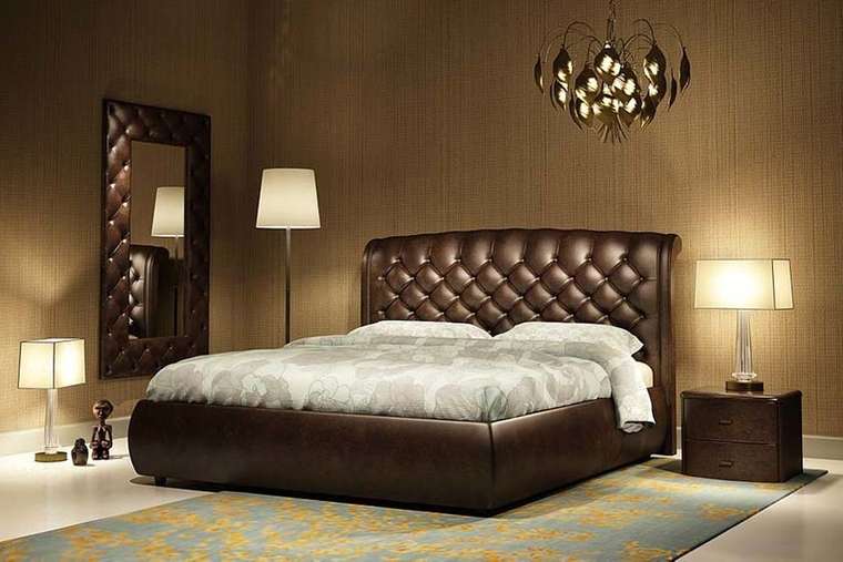 Кровать "Letto GM 18" с обивкой из экокожи или велюра 200х200 см