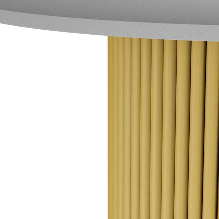 Обеденный стол Trubis Wood L 100 бело-золотого цвета