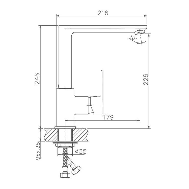Смеситель для кухни Haiba HB70505, хром
