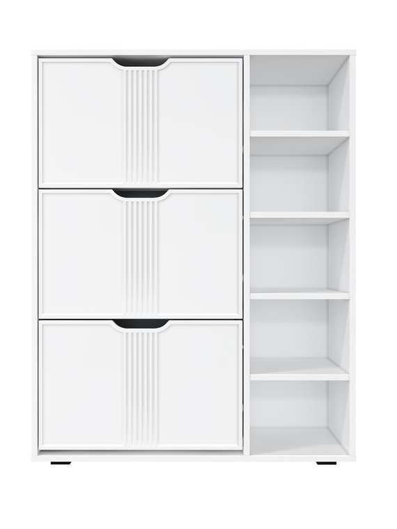 Тумба для обуви Эмилия ЭЛ-42 цвет белый структурный/меренга