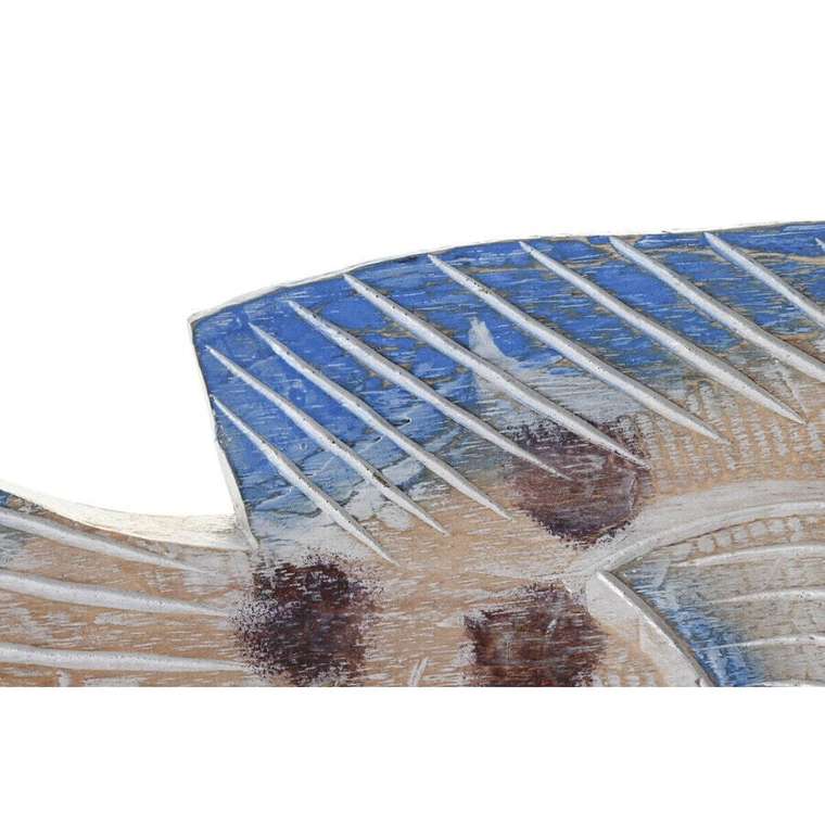 Декоративная фигура DKD Home Decor 40 x 5 x 18 cm Натуральный Синий Рыба Средиземноморье