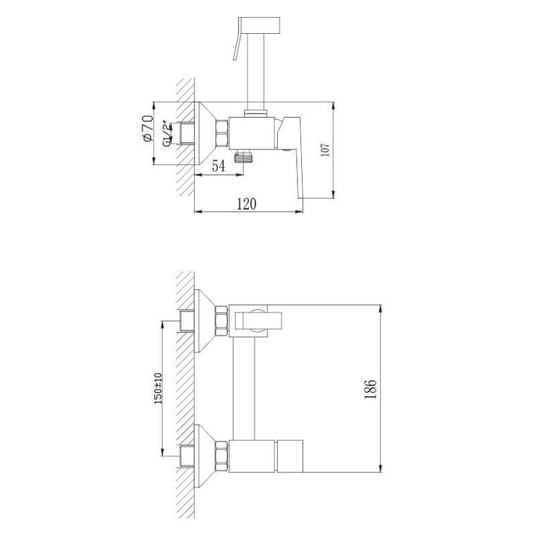 Гигиенический душ со смесителем Haiba HB5513-4, бронза