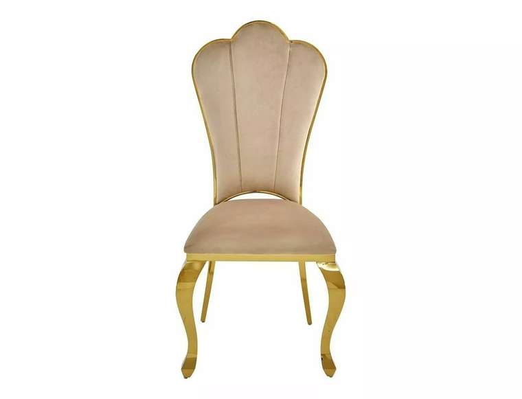 Стул Queen бежево-золотого цвета