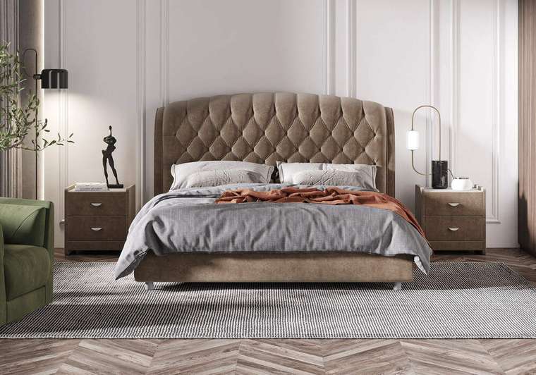 Кровать Venezia 160х200 коричневого цвета без основания и подъемного механизма
