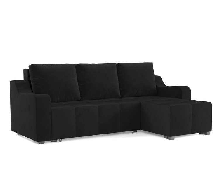 Угловой диван-кровать Берн черного цвета