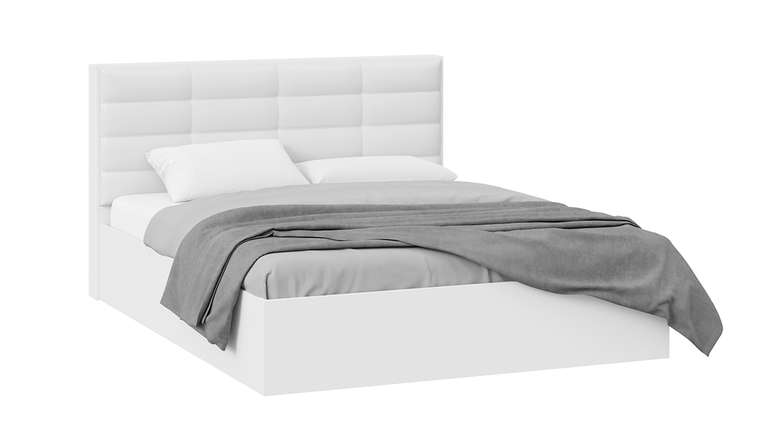 Двуспальная кровать с подъемным механизмом Агата 160х200 белого цвета