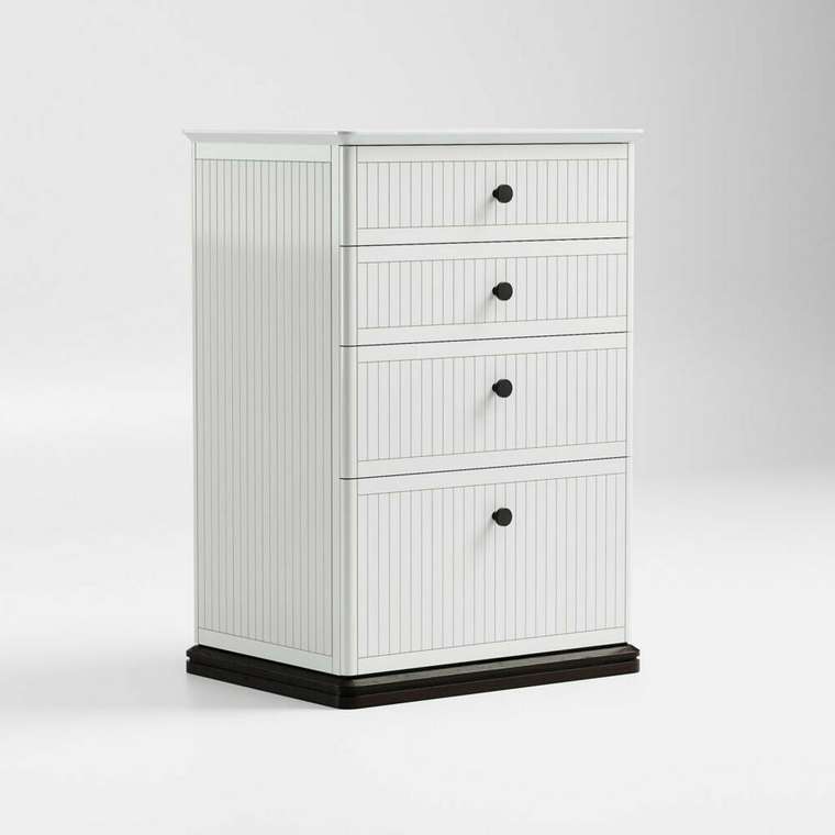 Высокий комод Crystal CRD002 светло-серого цвета на цоколе