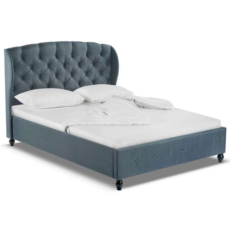 Кровать двуспальная Hayden 160х200 синего цвета